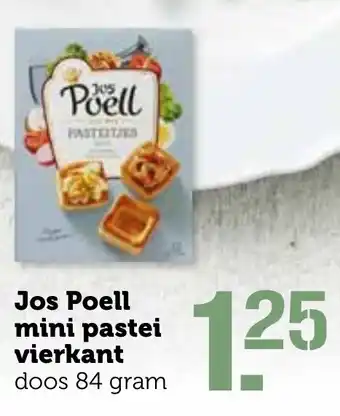 Coop Jos Poell mini pastei vierkant 84g aanbieding