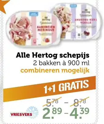 Coop Alle Hertog schepijs 900ml aanbieding