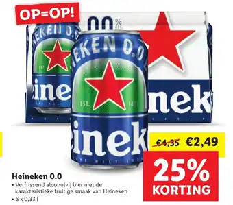 Lidl Heineken 0.0 6*330ml aanbieding