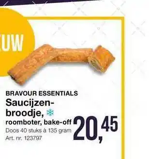 Bidfood Bravour essentials saucijzenbroodje aanbieding