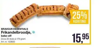 Bidfood Bravour essentials frikandelbroodje, bake-off  175 gram aanbieding