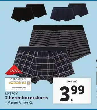 Lidl Livergy Herenboxershorts M-XL 2st aanbieding