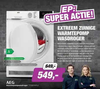 EP Aeg warmtepompwasdroger t7dbtriple aanbieding