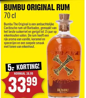 Dirck 3 Bumbu original rum aanbieding