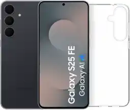 Coolblue Samsung Galaxy S25 FE 256GB Zwart 5G + BlueBuilt Back Cover Transparant aanbieding