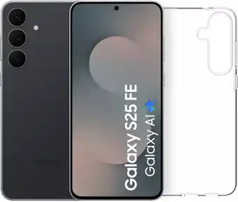 Coolblue Samsung Galaxy S25 FE 256GB Zwart 5G + BlueBuilt Back Cover Transparant aanbieding
