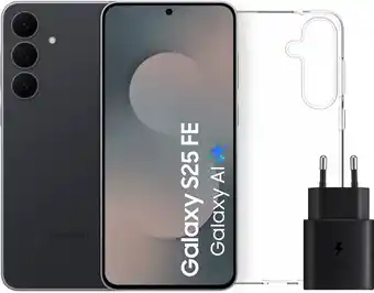Coolblue Samsung Galaxy S25 FE 256GB Zwart 5G + Accessoirepakket aanbieding