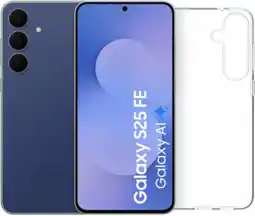 Coolblue Samsung Galaxy S25 FE 256GB Donkerblauw 5G + BlueBuilt Back Cover Transparant aanbieding