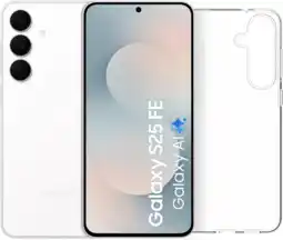 Coolblue Samsung Galaxy S25 FE 256GB Wit 5G + BlueBuilt Back Cover Transparant aanbieding