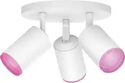 Coolblue Philips Hue Fugato Opbouwspot White and Color - Wit - 3-spots aanbieding