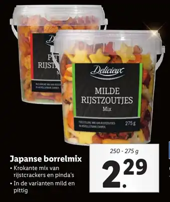 Lidl Delicieux Japanse borrelmix 250-275g aanbieding