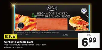 Lidl Deluxe Gerookte Schotse zalm 320g aanbieding