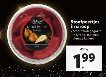 Lidl Delicieux Stoofpeertjes in siroop 450g aanbieding