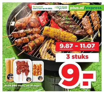 PLUS Plus bbq vlees, vis of vega aanbieding