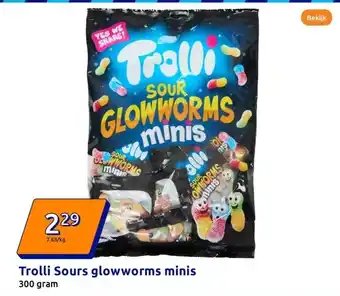 Action Trolli Sours glowworms minis aanbieding
