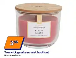 Action Treewick geurkaars met houtlont aanbieding