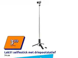 Action Lab31 selfiestick met driepootstatief aanbieding