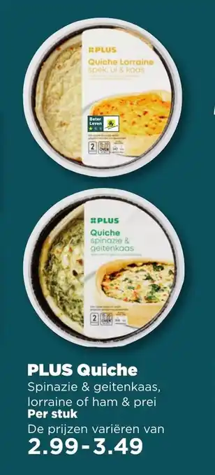 PLUS Quiche per stuk aanbieding