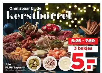 PLUS Alle plus Tapas 3 bakjes aanbieding