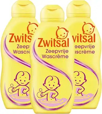 Bol.com Zwitsal - Zeepvrije Wascreme - 3 x 200ml - Voordeelverpakking aanbieding