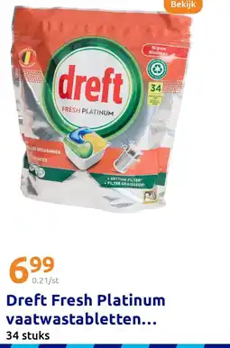Action Dreft Fresh Platinum vaatwastabletten aanbieding