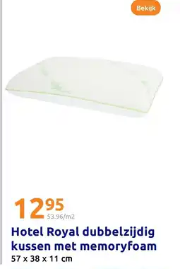 Action Hotel Royal dubbelzijdig kussen met memoryfoam aanbieding