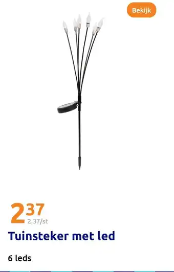 Action Tuinsteker met led aanbieding