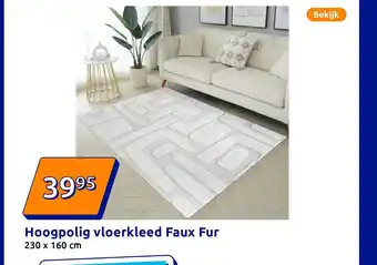 Action Hoogpolig vloerkleed Faux Fur aanbieding