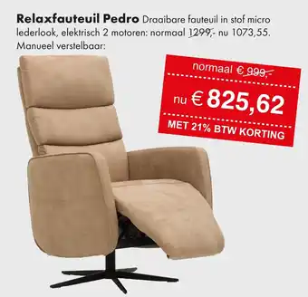 Woonsquare Relaxfauteuil Pedro aanbieding