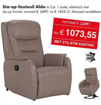 Woonsquare Sta-op-fauteuil Aldo aanbieding