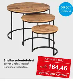 Woonsquare Shelby salontafelset aanbieding