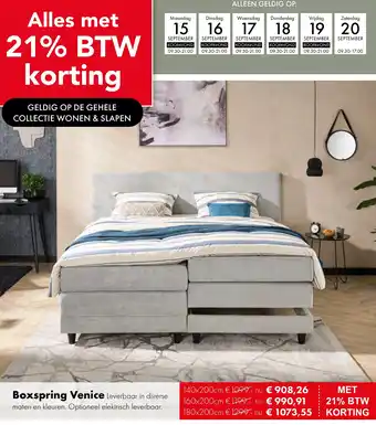 Woonsquare Boxspring Venice aanbieding