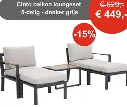 Tuinmeubelland Cinto balkon loungeset aanbieding