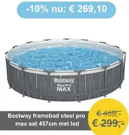 Tuinmeubelland Bestway framebad steel pro max set met led aanbieding
