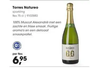 HANOS Torres natureo sparkling 75 cl aanbieding