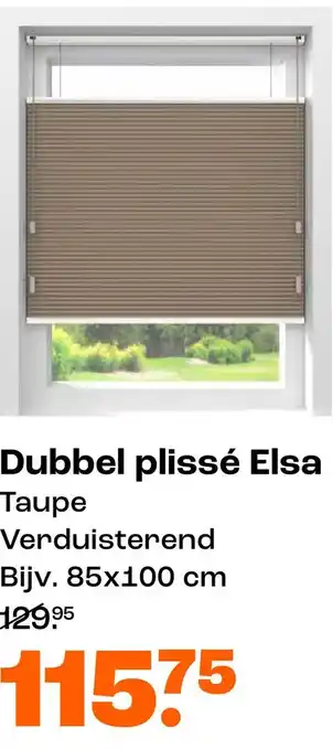 Kwantum Dubbel plissé Elsa Taupe aanbieding