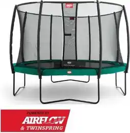 Bol.com Trampoline BERG Champion Green 380 + Safety Net Deluxe aanbieding