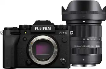 Coolblue Fujifilm X-T5 Zwart + Sigma 18-50mm f/2.8 DC DN Contemporary aanbieding