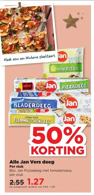 PLUS Alle Jan Vers deeg per stuk aanbieding