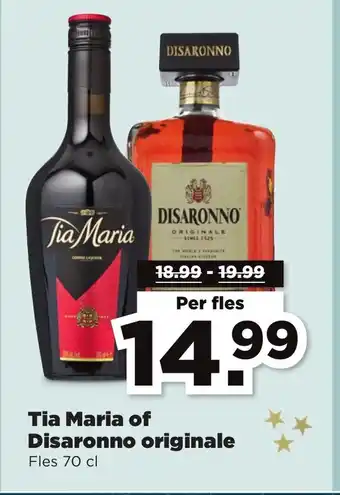 PLUS Tia Maria of Disaronno originale per fles 70 cl aanbieding