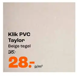Kwantum Klik PVC Taylor Beige tegel aanbieding