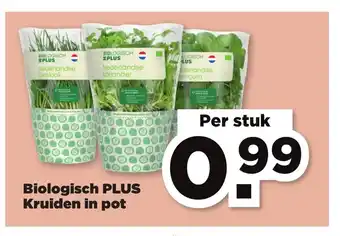 PLUS Biologisch plus Kruiden in pot per stuk aanbieding