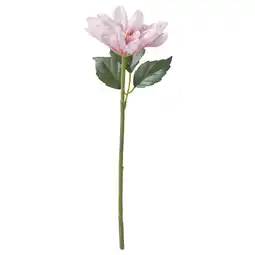 IKEA Enkele lichtroze kunstdahlia met groene bladeren op steel aanbieding