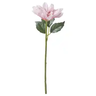 IKEA Enkele lichtroze kunstdahlia met groene bladeren op steel aanbieding