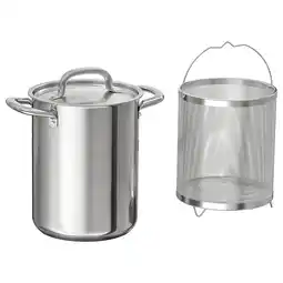 IKEA Ikea 365+ rvs potten, set van 2, geperforeerde inzet, rond, gemakkelijke handgrepen aanbieding