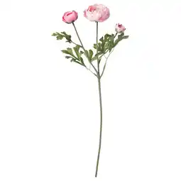 IKEA Roze kunstbloemen met groene bladeren op een stengel. Realistisch ontwerp voor decoratie aanbieding