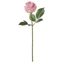 IKEA Roze kunstroos met groene bladeren, stengel, gerecycleerde materialen aanbieding