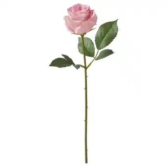 IKEA Roze kunstroos met groene bladeren, stengel, gerecycleerde materialen aanbieding