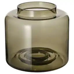 IKEA Konstfull vaas: bruin, glas, cilindrisch, wijdmondig, elegant design aanbieding