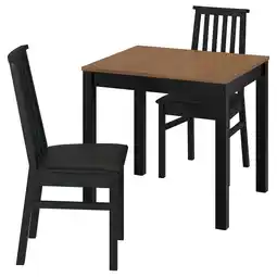 IKEA Ålhult / Ålhult Tafel met 2 stoelen, zwart/bruin/bomstad zwart zwart, 80x74 cm aanbieding